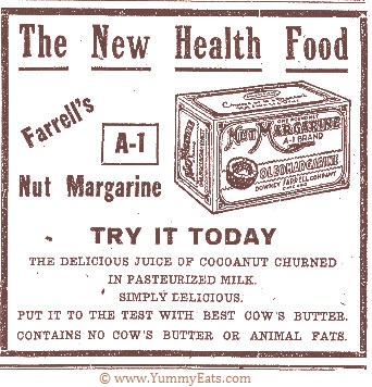 The New Health Food Nut Margarine, Circa 1918 vintage advertisement